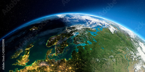Detailed Earth. Europe. Scandinavia photo