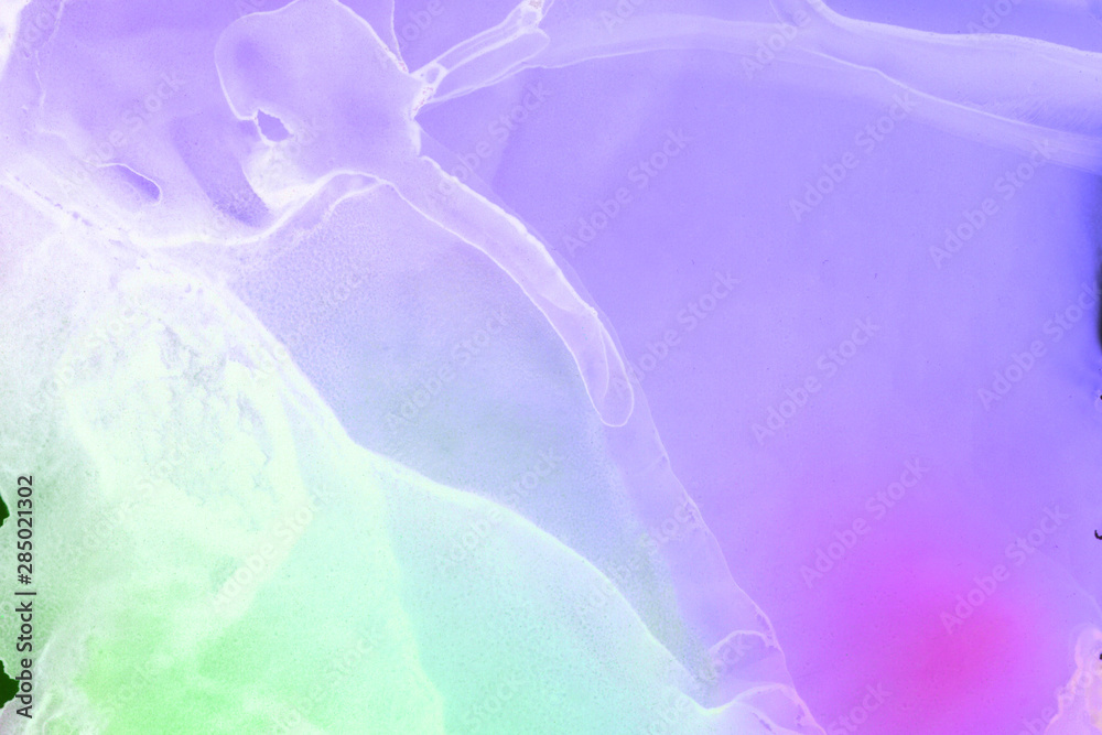 Fototapeta premium Colorful hand painted alcohol ink background. Abstract delicate texture. Contemporary wallpaper.