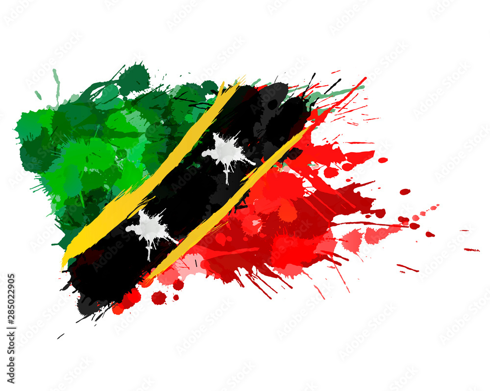 Ταπετσαρία Flag of  the Federation of Saint Christopher and Nevis or Saint Kitts and Nevis