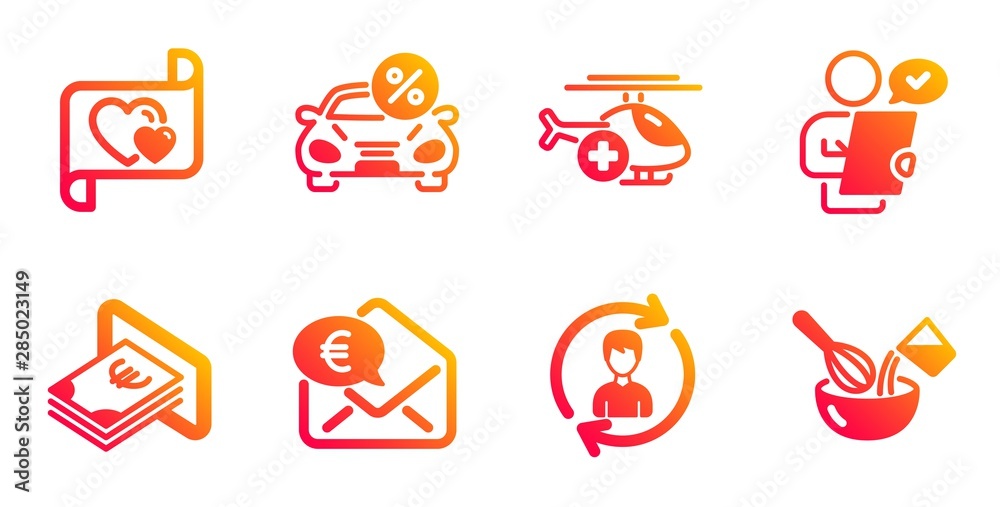 Human resources, Cash and Euro money line icons set. Medical helicopter, Customer survey and Love letter signs. Car leasing, Cooking whisk symbols. Update profile, Atm payment. Business set. Vector Human resources, Cash and Euro money line icons set. Medical helicopter, Customer survey and Love letter signs. Car leasing, Cooking whisk symbols. Update profile, Atm payment. Business set. Vector