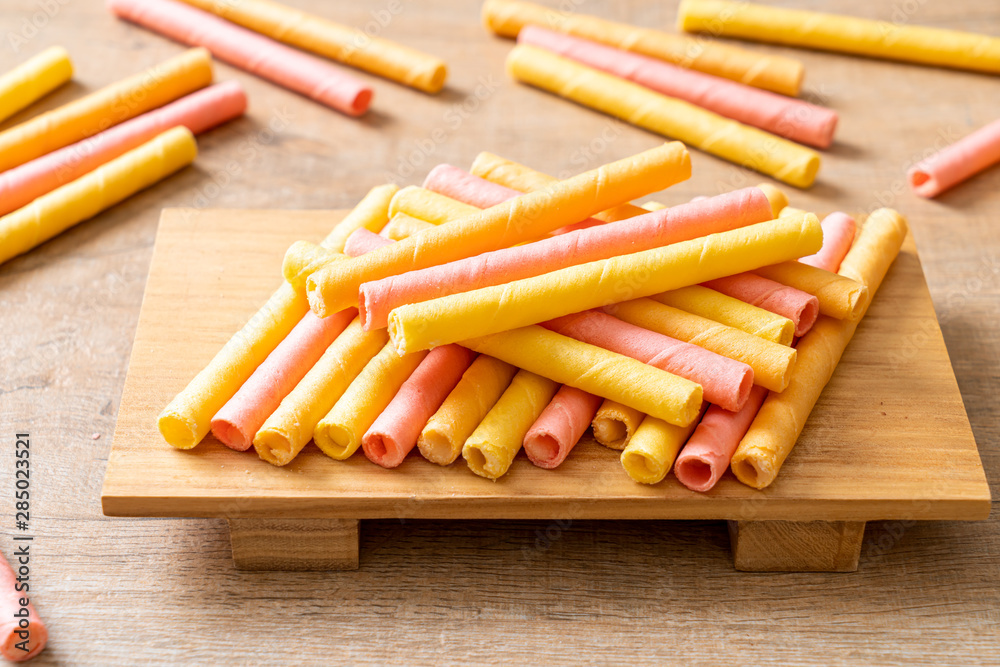 colorful wafer stick roll
