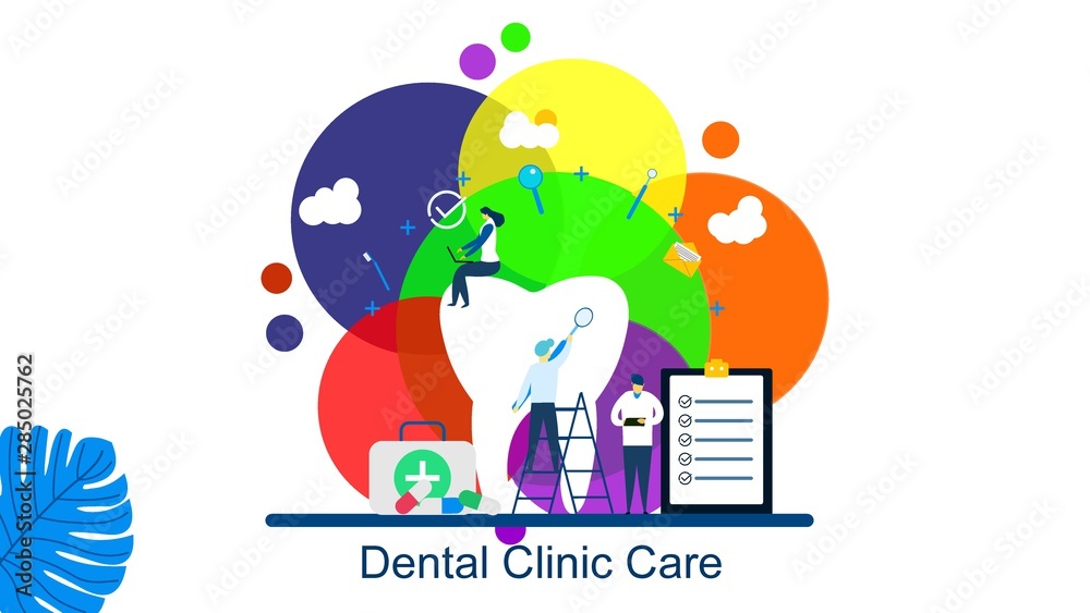 Website or landing page of Dental clinic care with Tiny People Character Concept Vector Illustration, Suitable For Wallpaper, Background, Card, banner,Book Illustration, Web Landing Page Website or landing page of Dental clinic care with Tiny People Character Concept Vector Illustration, Suitable For Wallpaper, Background, Card, banner,Book Illustration, Web Landing Page
