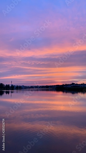 sunset over lake