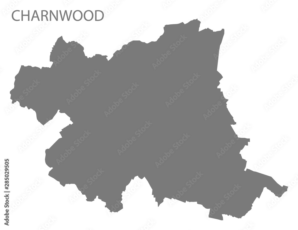 Charnwood grey district map of East Midlands England UK Charnwood grey district map of East Midlands England UK