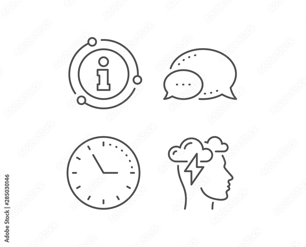 Mindfulness line icon. Chat bubble, info sign elements. Psychology sign. Cloud storm symbol. Linear mindfulness stress outline icon. Information bubble. Vector