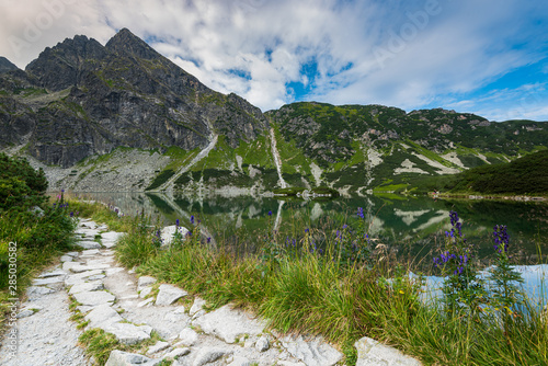 Fototapeta Naklejka Na Ścianę i Meble -  Alpine Lake Black Pond (Czarny Staw Gasienicowy) in Tatra Poland