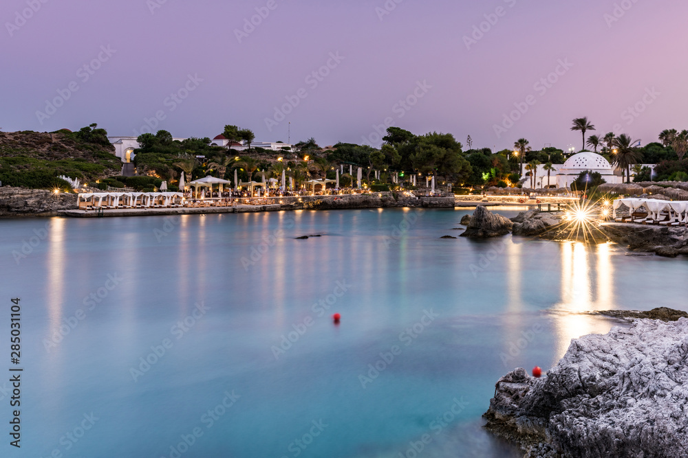 Kallithea Springs after Sunset, Romantic Destination in Rhodes, Greece