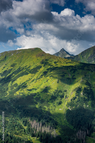 Beautifull View Over Hils and Peaks in Tatras Mountains  Poland