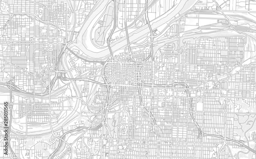 Kansas City, Missouri, USA, bright outlined vector map photo