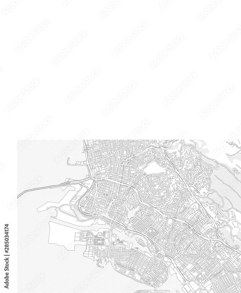 Obraz premium Oakland, California, USA, bright outlined vector map