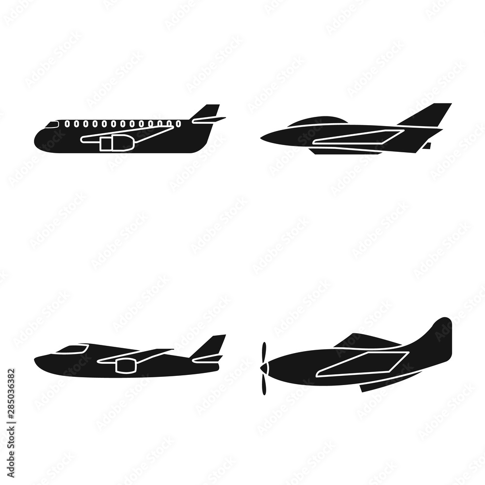 Isolated object of transport and navigation icon. Set of transport and aircraft stock vector illustration. Isolated object of transport and navigation icon. Set of transport and aircraft stock vector illustration.