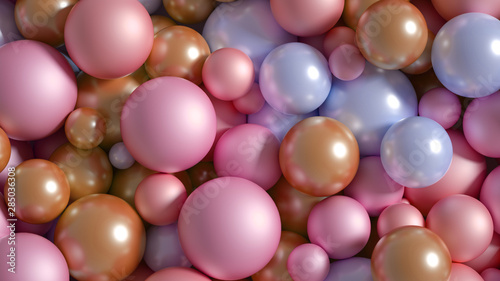 Beautiful festive background with balloons. 3d illustration, 3d rendering. © Pierell
