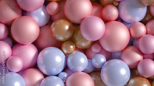Beautiful festive background with balloons. 3d illustration  3d rendering.