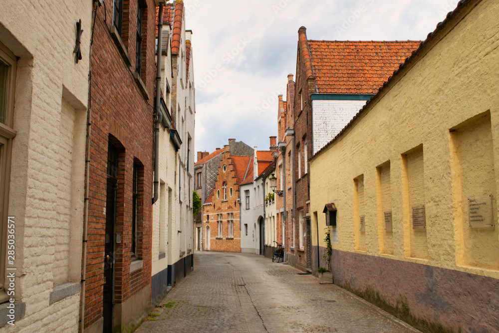 Barrow street in old town Bruges