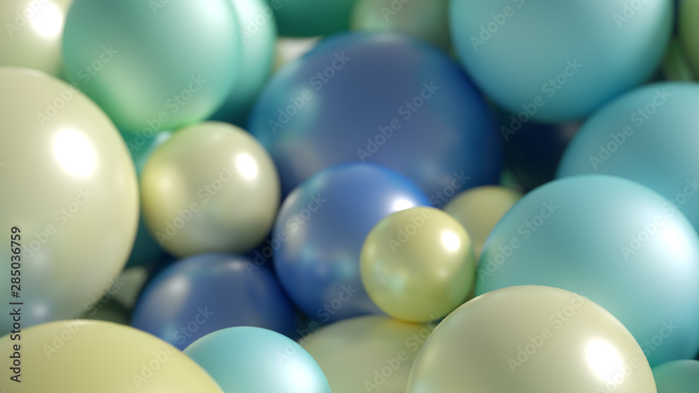 Beautiful festive background with balloons. 3d illustration, 3d rendering.
