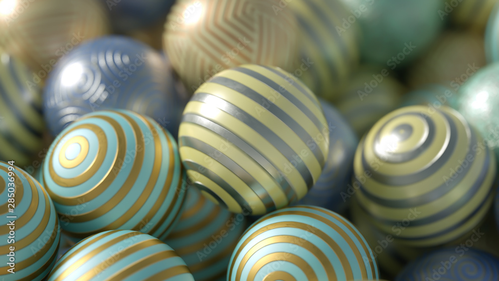 Fototapeta premium Beautiful festive background with balloons. 3d illustration, 3d rendering.