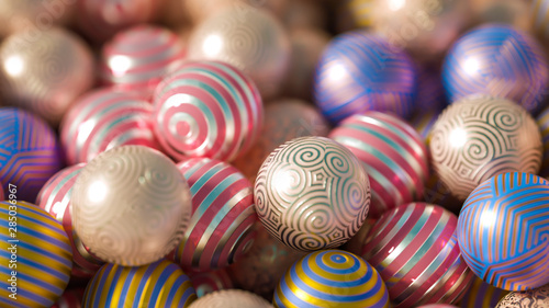 Beautiful festive background with balloons. 3d illustration, 3d rendering.