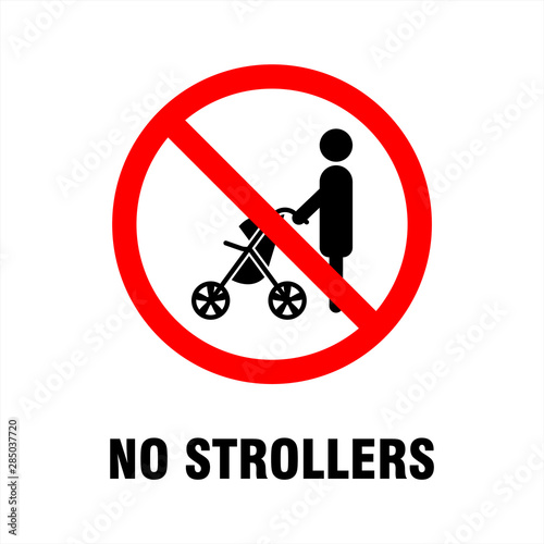 No strollers sign board vector