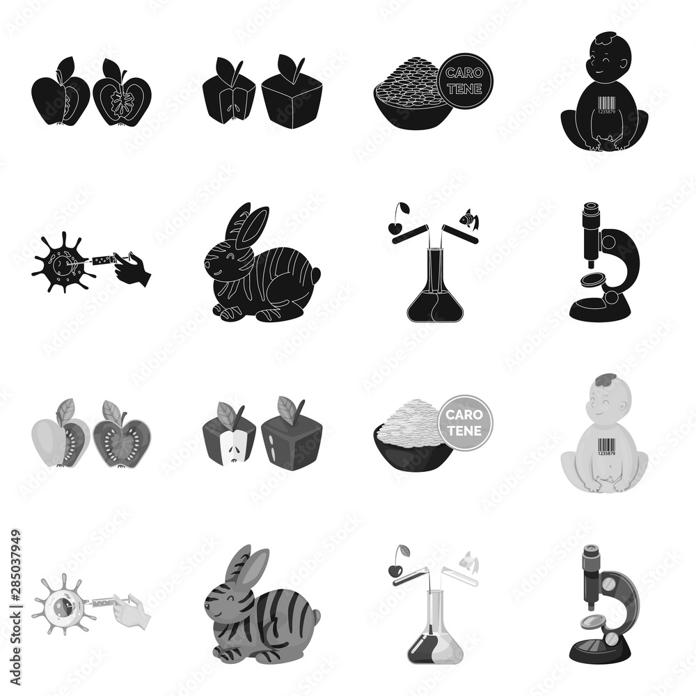 Obraz premium Isolated object of test and synthetic symbol. Set of test and laboratory vector icon for stock.