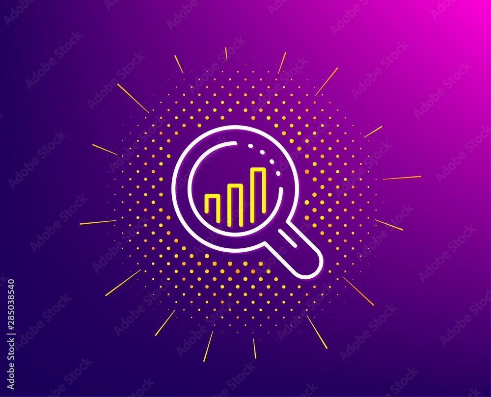 Seo analysis line icon. Halftone pattern. Web targeting chart sign. Traffic management symbol. Gradient background. Seo analysis line icon. Yellow halftone pattern. Vector Seo analysis line icon. Halftone pattern. Web targeting chart sign. Traffic management symbol. Gradient background. Seo analysis line icon. Yellow halftone pattern. Vector