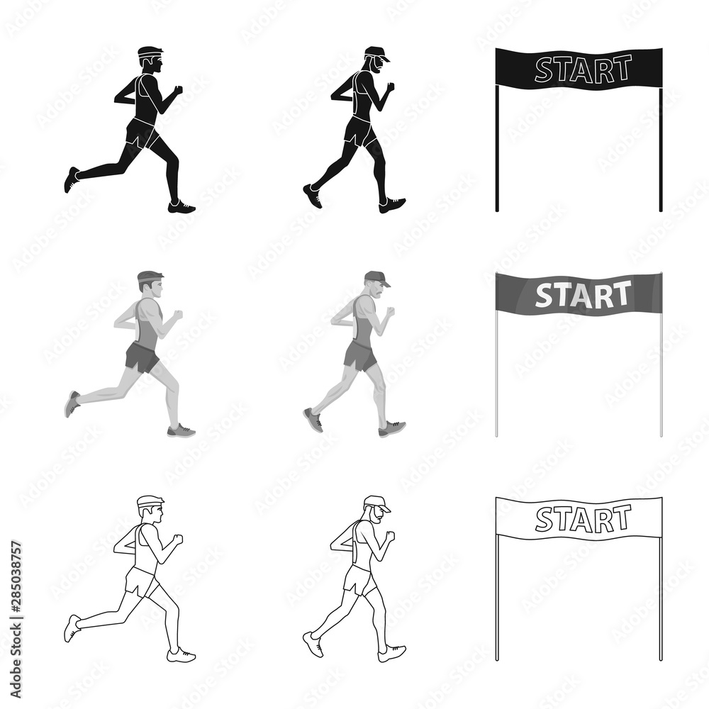 Fototapeta premium Vector design of sport and winner icon. Set of sport and fitness stock vector illustration.