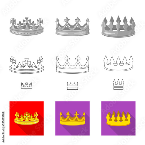 Vector design of medieval and nobility logo. Set of medieval and monarchy stock symbol for web.