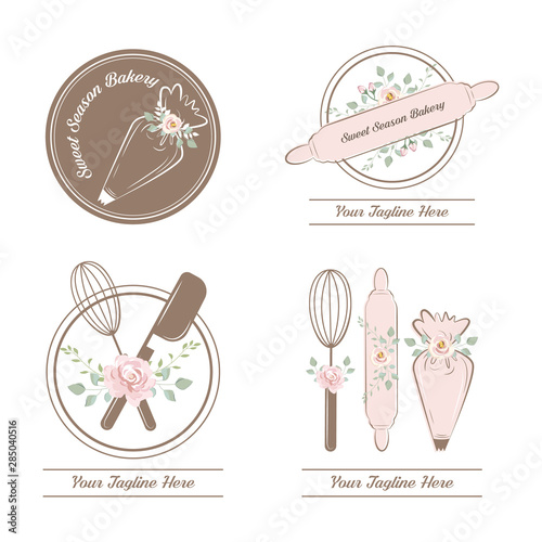 Logo set for bakery company