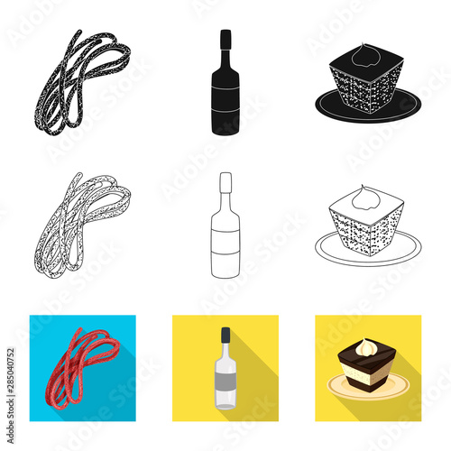 Vector design of traditional and tour sign. Set of traditional and landmarks stock vector illustration.