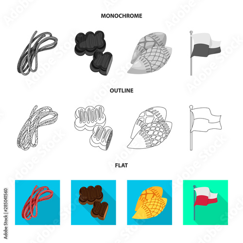 Isolated object of traditional and tour symbol. Set of traditional and landmarks vector icon for stock. photo