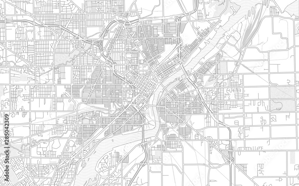 Toledo, Ohio, USA, bright outlined vector map