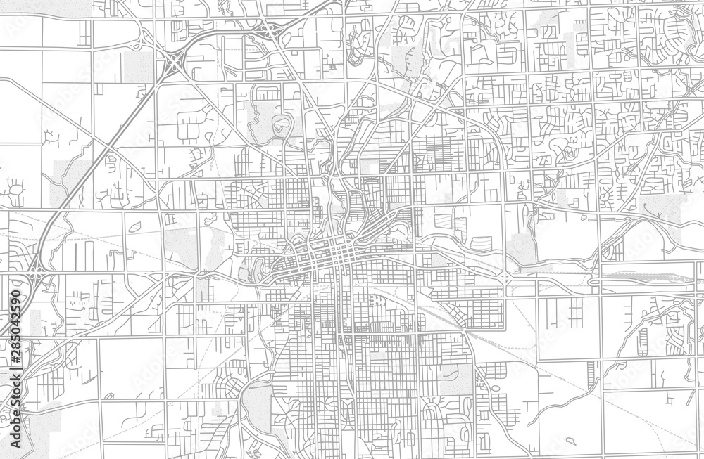 Fort Wayne, Indiana, USA, bright outlined vector map