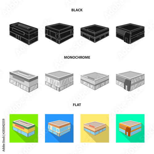 Isolated object of and urban icon. Collection of and house stock vector illustration.