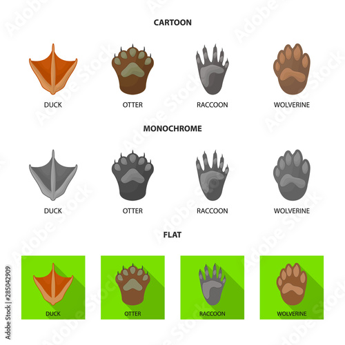 Vector design of step and walk sign. Collection of step and fauna vector icon for stock.