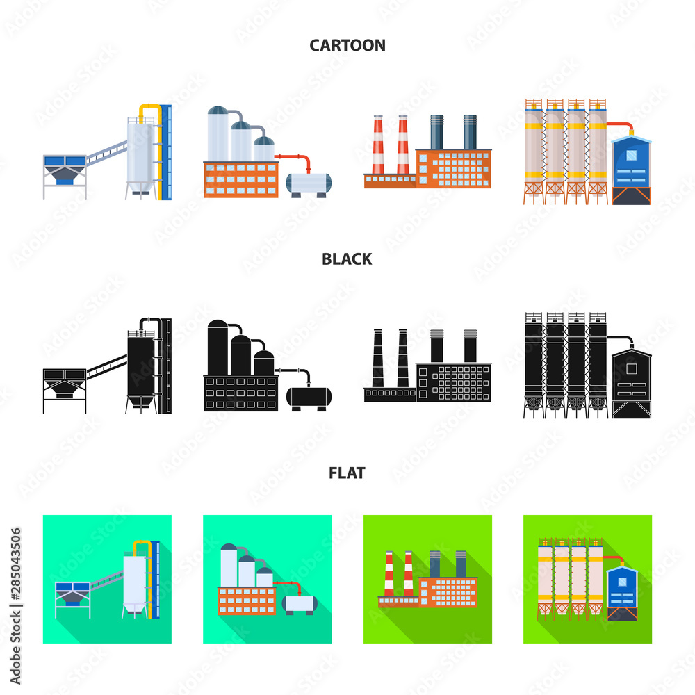 Isolated object of production and structure sign. Collection of production and technology stock symbol for web.