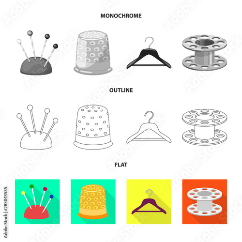 Isolated object of craft and handcraft symbol. Set of craft and industry stock vector illustration.