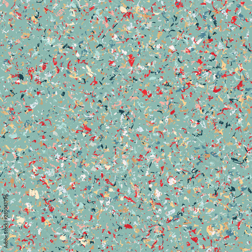 Hand made paper texture with confetti inclusions. Seamless pattern. Traditional red green holiday all over print. Vector swatch