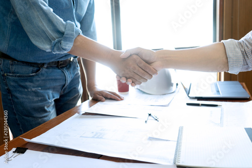 engineer or architectural handshake photo