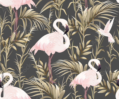 wzor-w-modne-rozowe-flamingi-i-zlote-rosliny
