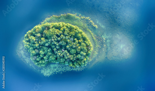 Fototapeta Naklejka Na Ścianę i Meble -  Aerial landscape from the drone - lonely isle