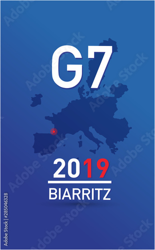 Reunion du G7 à Biarritz le 24 aout 2019 en France photo