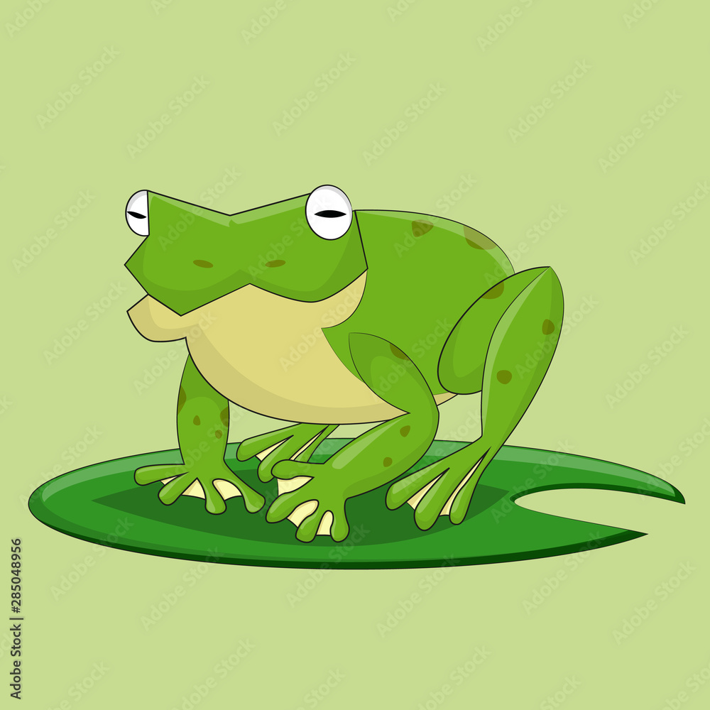 Fototapeta premium Cartoon frog vector isolated illustration