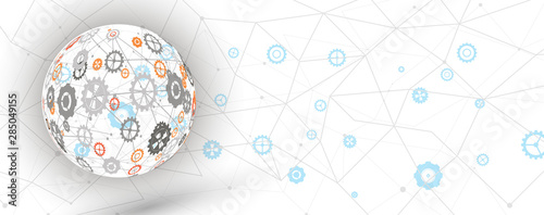 machine technology gears. retro gearwheel mechanism bacground