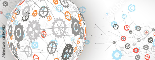 machine technology gears. retro gearwheel mechanism bacground