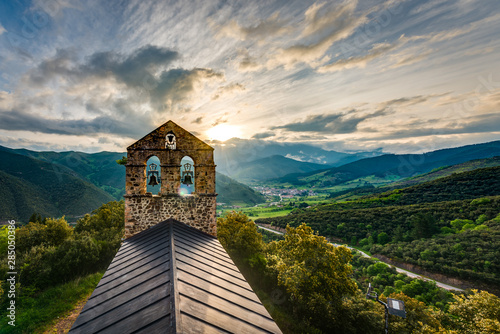 San Miguel Hermitage near Potes, Cantabria, Spain.