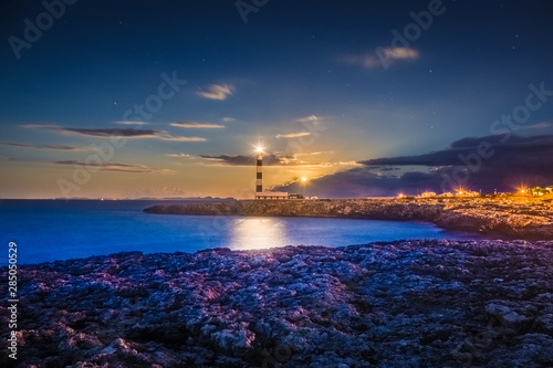 Artrutx Lighthouse in Minorca  Spain.