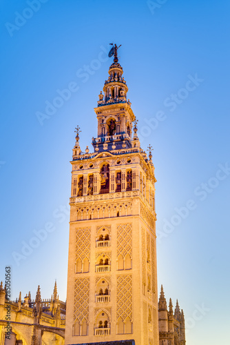 Giralda in the city of Seville in Andalusia  Spain.
