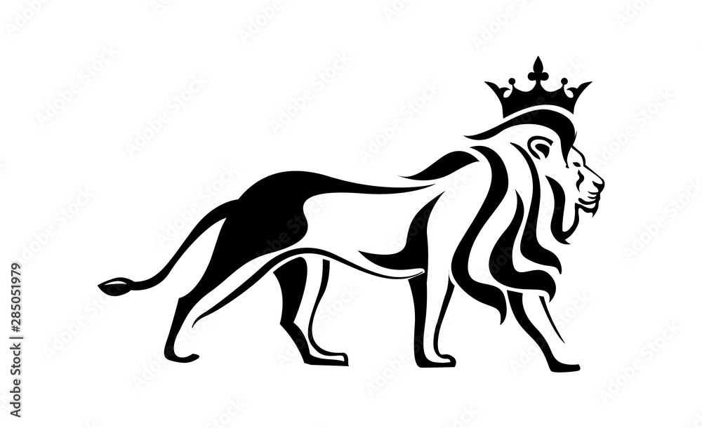 Naklejka premium lion logo, royal king animal, vector illustration