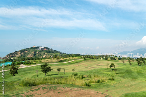 A large grassland on golf course, Qingdao, China