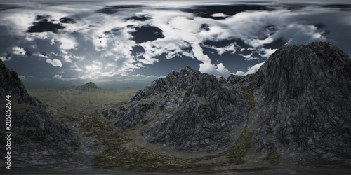VR 360 Huge Dark Clouds over Scottish Highlands © icetray