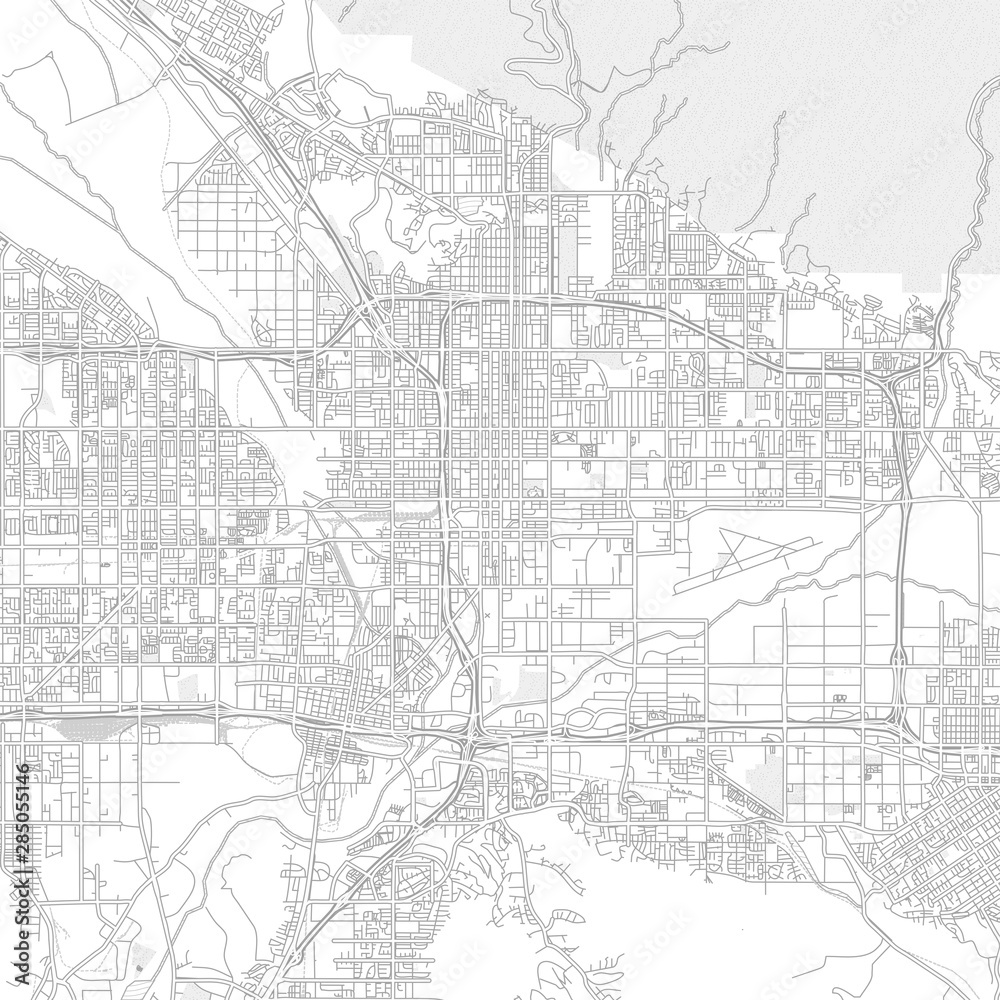 San Bernardino, California, USA, bright outlined vector map